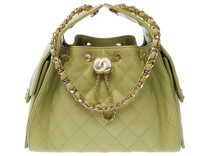 Borsa CHANEL in Pelle Verde - 103891 - vista 3