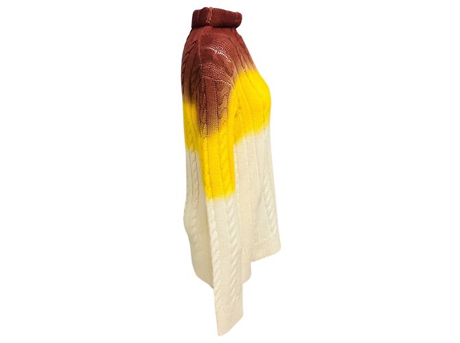 Autre Marque Sies Marjan Ivory / Yellow Multi Maren Printed Cable Turtleneck Sweater Mehrfarben - Ansicht 2