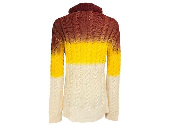 Autre Marque Sies Marjan Ivory / Yellow Multi Maren Printed Cable Turtleneck Sweater Mehrfarben - Ansicht 3