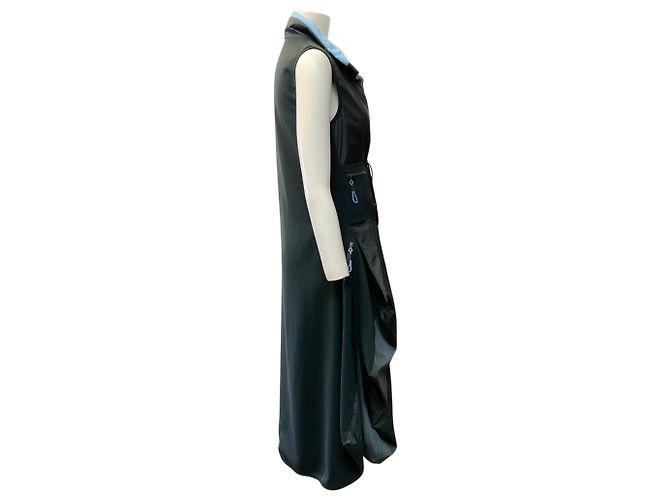 Autre Marque Ärmelloses Kleid mit Kordzug Marithe + Francois Girbaud Anthrazitgrau / Blau - Ansicht 2