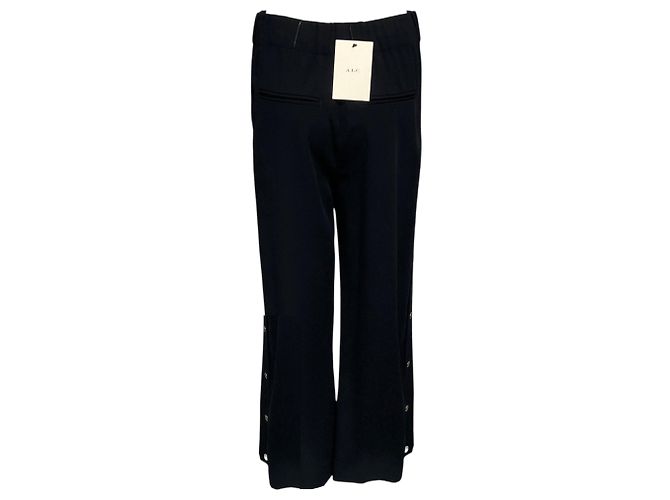 A.L.C. Navy Blue Wool Jackson Pants with Snap Buttons - view 3