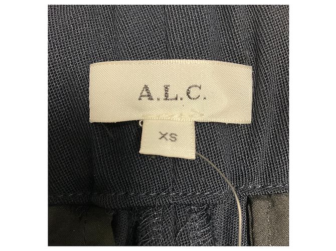A.L.C. Navy Blue Wool Jackson Pants with Snap Buttons - view 4
