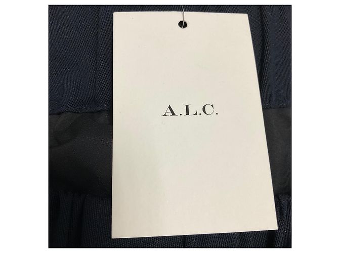 A.L.C. Navy Blue Wool Jackson Pants with Snap Buttons - view 5
