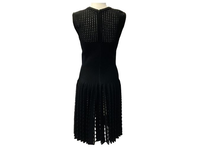 Alaïa Alaia schwarzes Strick-Skaterkleid ärmellos mit Cut-outs - Ansicht 3