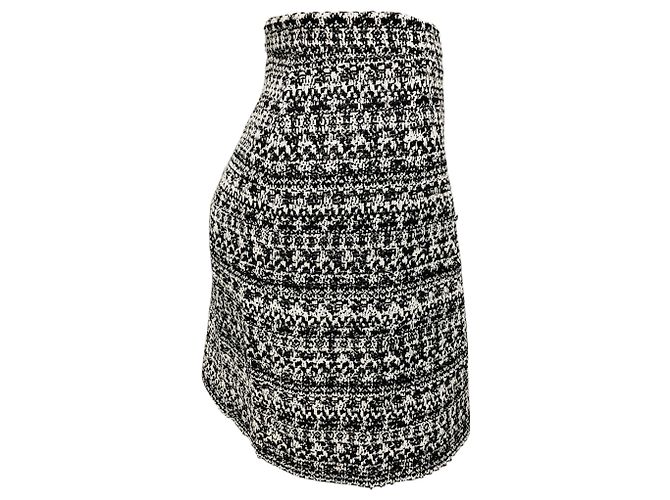 Minifalda de tweed con lentejuelas negro / blanco Alessandra Rich - vista 2