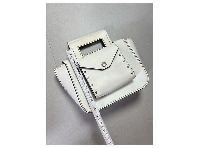 Céline Square Medium Handbag White Leather - view 11
