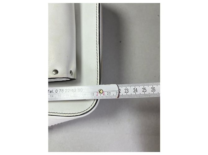 Céline Square Medium Handbag White Leather - view 12