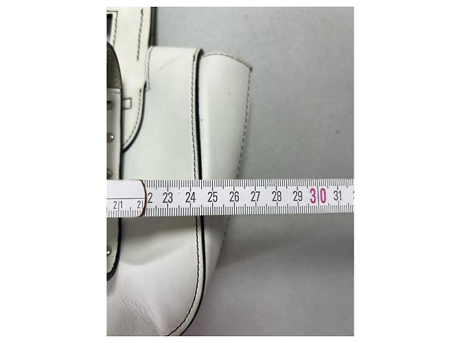 Céline Square Medium Handbag White Leather - view 14