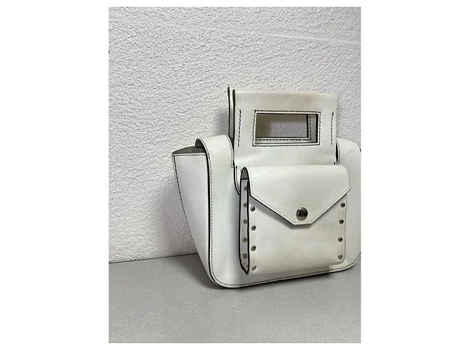 Céline Square Medium Handbag White Leather - view 2