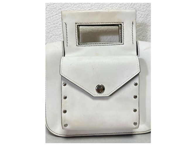 Céline Square Medium Handbag White Leather - view 3