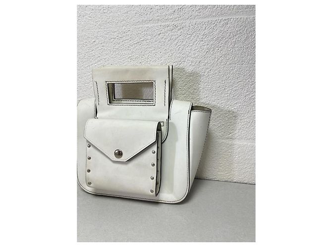 Céline Square Medium Handbag White Leather - view 4