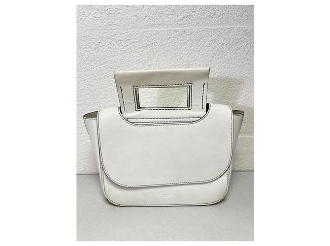 Céline Square Medium Handbag White Leather - view 5