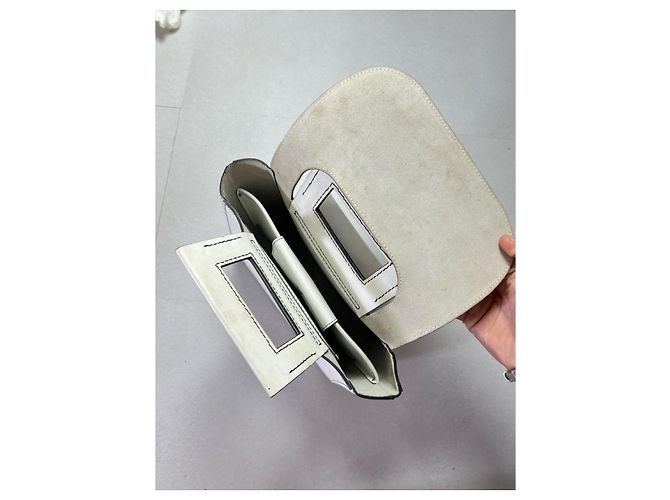 Céline Square Medium Handbag White Leather - view 7
