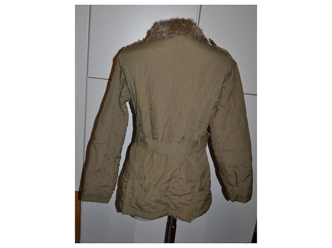 Parka Woolrich para mujer con ribete de piel, Caqui - vista 5