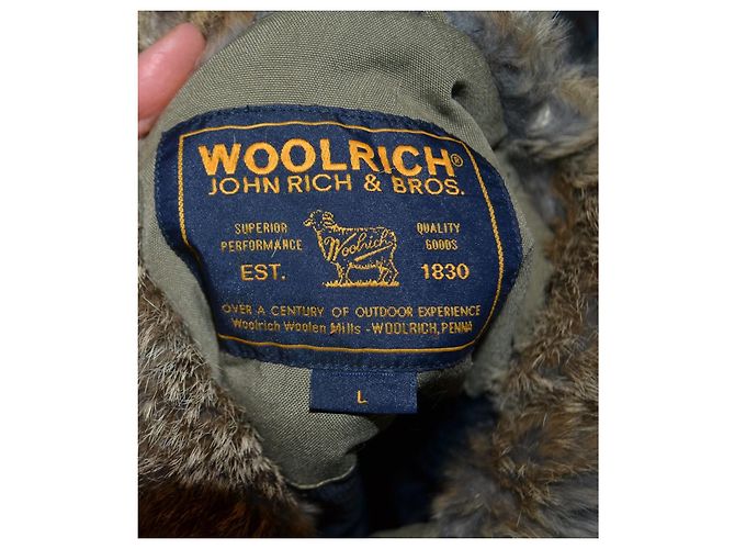 Parka Woolrich para mujer con ribete de piel, Caqui - vista 6
