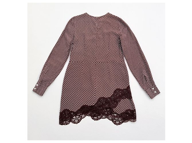 Stella Mc Cartney Stella McCartney Mini Abito in Seta e Pizzo Primavera 2012 Bianco Bordò - vista 4