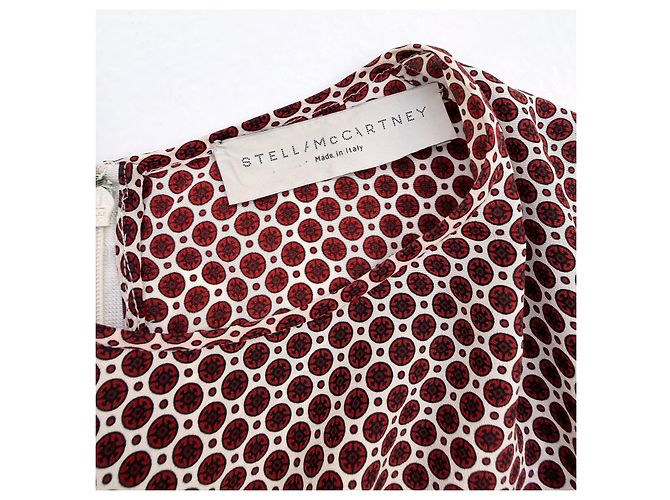 Stella Mc Cartney Stella McCartney Mini Abito in Seta e Pizzo Primavera 2012 Bianco Bordò - vista 5
