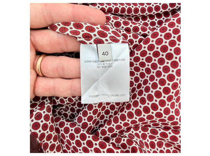 Stella Mc Cartney Stella McCartney Mini Abito in Seta e Pizzo Primavera 2012 Bianco Bordò - vista 6