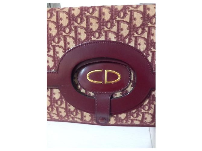 Borsa Christian Dior Monogram Oblique Bordeaux Rosa Bianco - vista 3