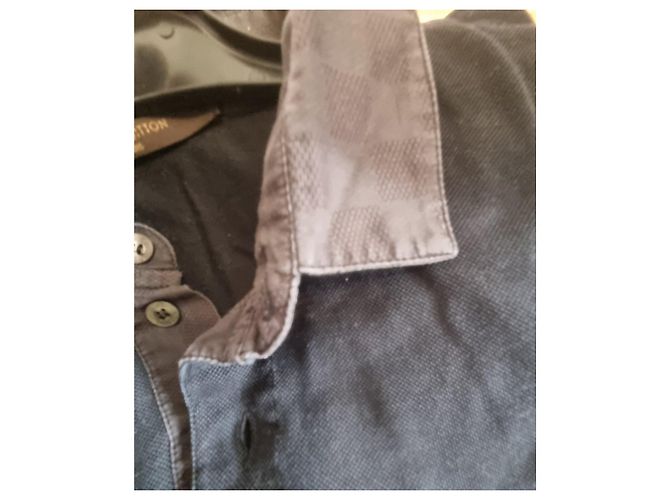 Louis Vuitton Polo Schwarz Piqué-Baumwolle Damier-Kragen - Größe S - Ansicht 3