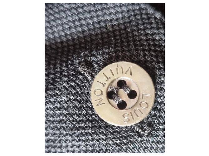 Louis Vuitton Polo Schwarz Piqué-Baumwolle Damier-Kragen - Größe S - Ansicht 4