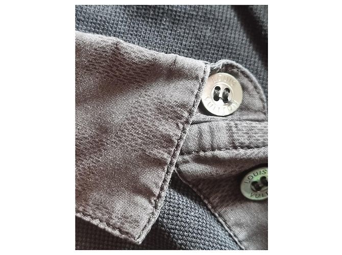 Louis Vuitton Polo Schwarz Piqué-Baumwolle Damier-Kragen - Größe S - Ansicht 5