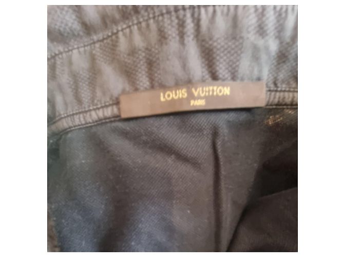 Louis Vuitton Polo Schwarz Piqué-Baumwolle Damier-Kragen - Größe S - Ansicht 6