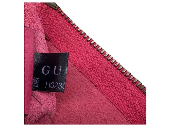 Bolsa de mão com fecho Gucci Medium Portfolio em pele rosa - vista 8