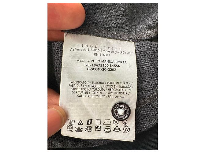 Polo Moncler Maglia com patch de logo em algodão cinza - vista 10