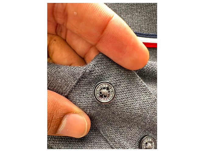 Polo Moncler Maglia com patch de logo em algodão cinza - vista 12