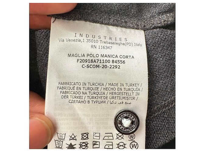 Polo Moncler Maglia com patch de logo em algodão cinza - vista 17