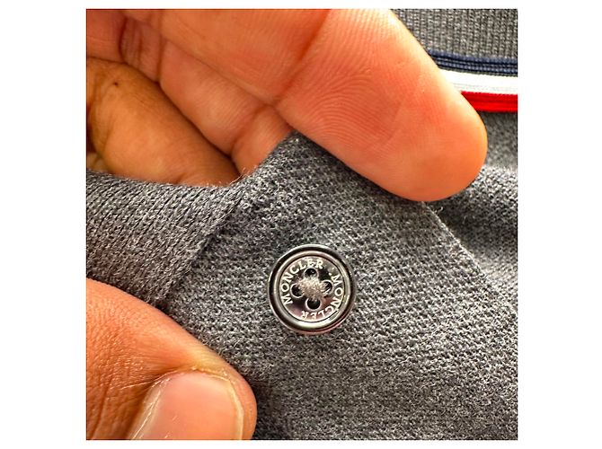 Polo Moncler Maglia com patch de logo em algodão cinza - vista 19