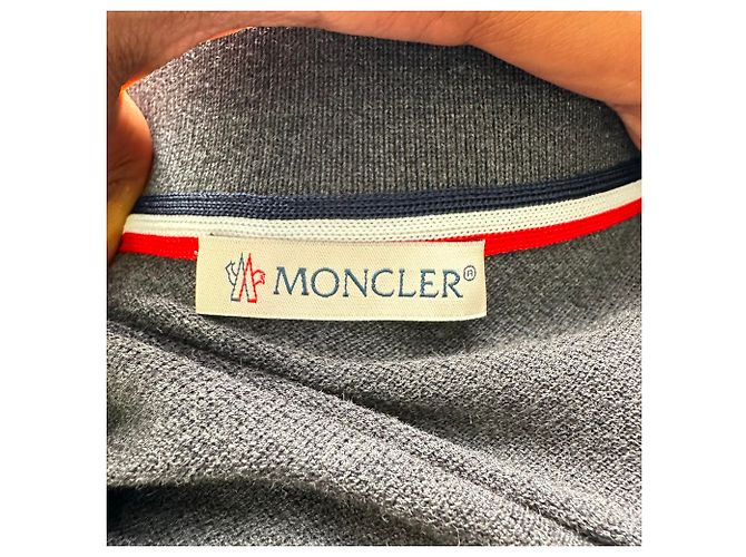 Polo Moncler Maglia com patch de logo em algodão cinza - vista 21