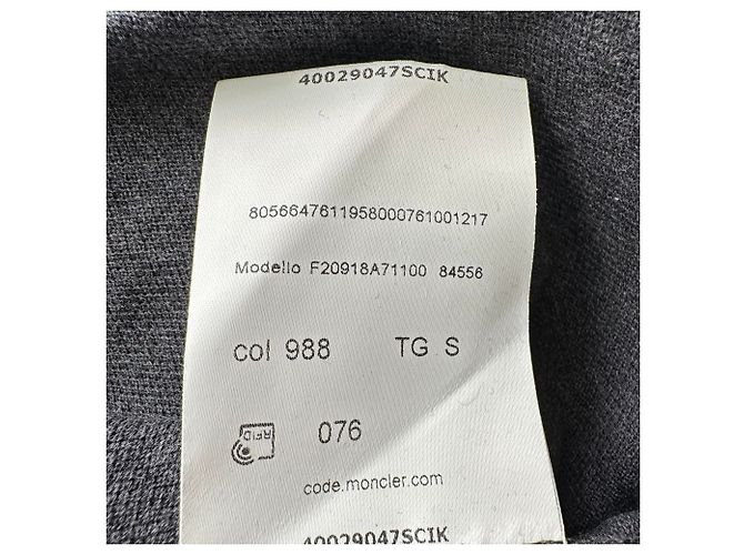 Polo Moncler Maglia com patch de logo em algodão cinza - vista 7