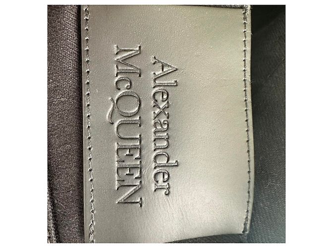 Jeans slim-fit in cotone nero con logo ricamato Alexander Mcqueen - vista 10