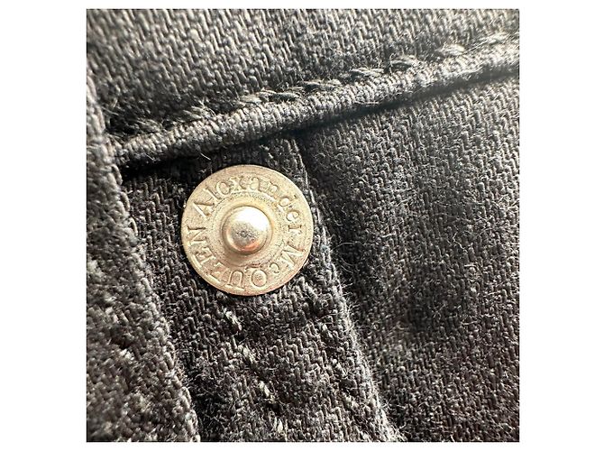 Jeans slim-fit in cotone nero con logo ricamato Alexander Mcqueen - vista 4