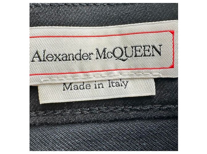 Jeans slim-fit in cotone nero con logo ricamato Alexander Mcqueen - vista 5