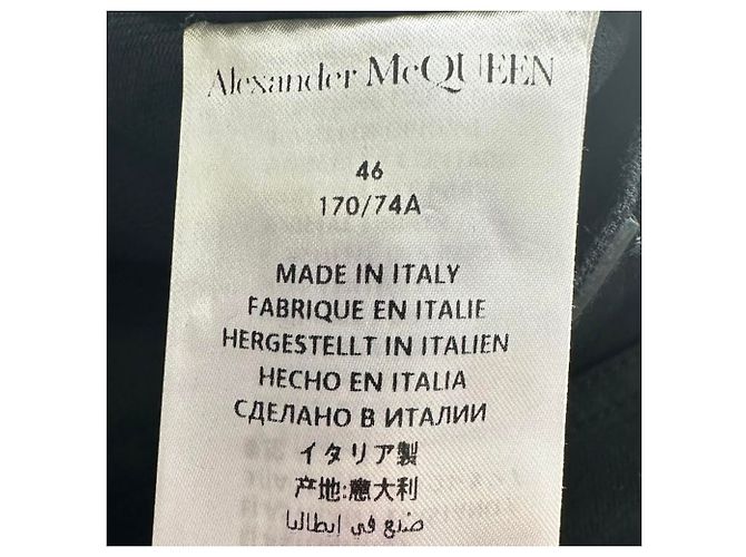 Jeans slim-fit in cotone nero con logo ricamato Alexander Mcqueen - vista 7