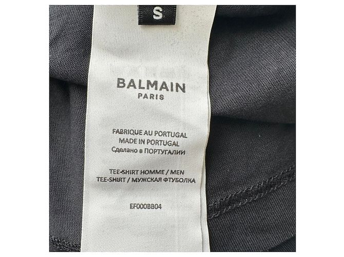 T-shirt Balmain in cotone nero con logo flockato - vista 6