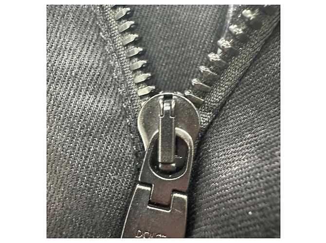 Jeans Slim-Fit in cotone nero con patch logo Dolce & Gabbana - vista 10