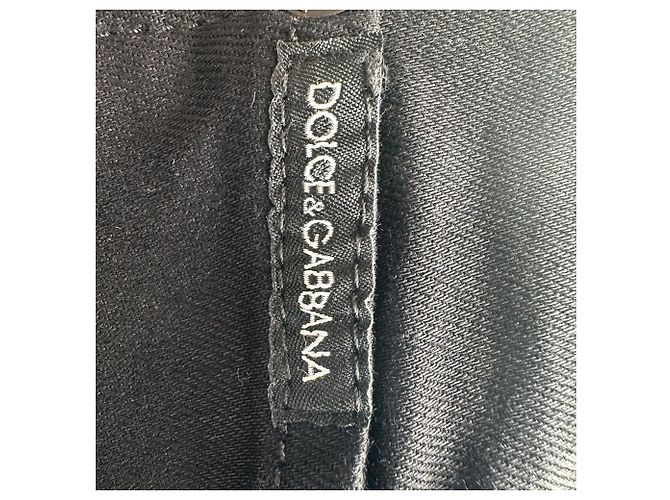 Jeans Slim-Fit in cotone nero con patch logo Dolce & Gabbana - vista 13
