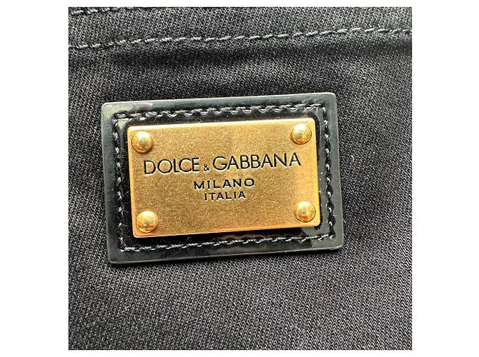 Jeans Slim-Fit in cotone nero con patch logo Dolce & Gabbana - vista 15