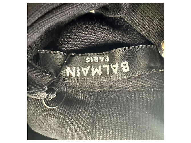 Balmain Hoodie mit Logo-Print aus schwarzer Baumwolle - Ansicht 10