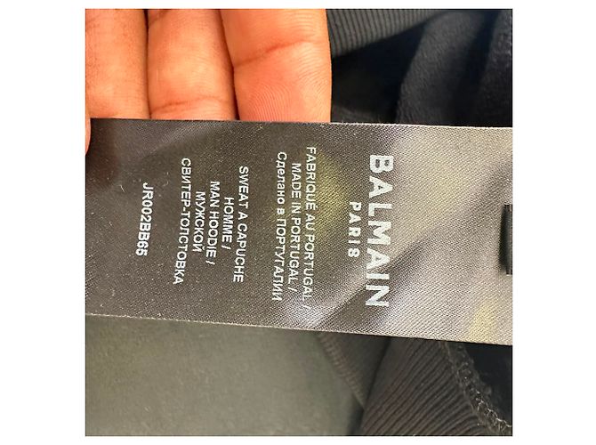 Balmain Hoodie mit Logo-Print aus schwarzer Baumwolle - Ansicht 12