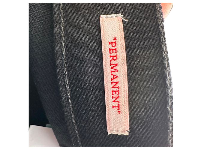 Off White Jeans skinny Off-White Diag-Striped in cotone nero - vista 11