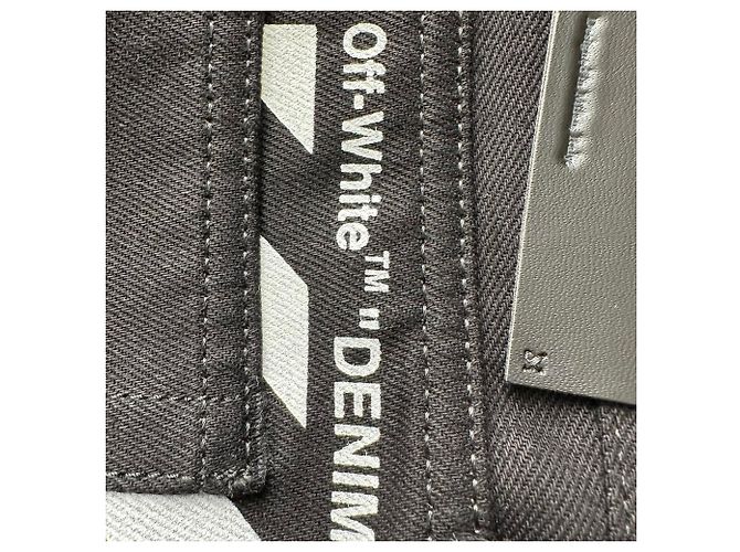 Off White Jeans skinny Off-White Diag-Striped in cotone nero - vista 25