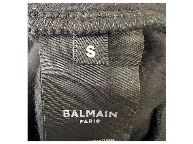 Balmain Hoodie mit besticktem Logo aus schwarzer Baumwolle - Ansicht 11