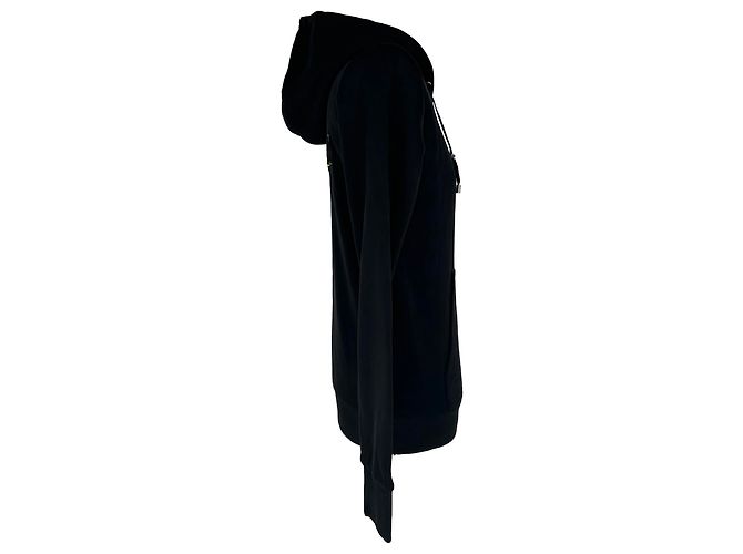 Balmain Hoodie mit besticktem Logo aus schwarzer Baumwolle - Ansicht 2