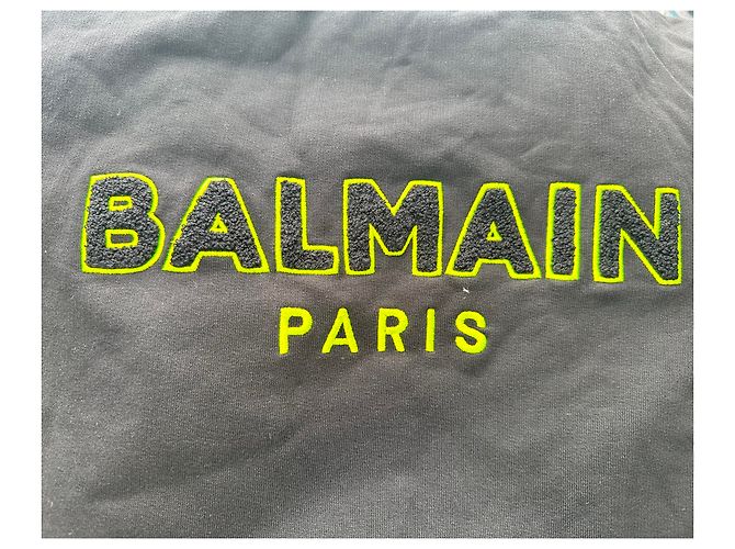Balmain Hoodie mit besticktem Logo aus schwarzer Baumwolle - Ansicht 4