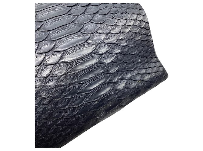 Autre Marque Borsa a pochette grande Elisabeth Weinstock in pelle di serpente nera Stampa python - vista 10